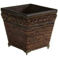 thumbnail image 1 of Nearly Natural 7.25" x 7.25" Wooden Coiled Rope Planter, Brown, 1 of 2