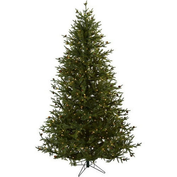 Nearly Natural 7.5-ft Classic Pine and Pine Cone Christmas Tree