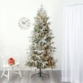 thumbnail image 1 of Nearly Natural 7.5' Green Spruce Flocked Artificial Christmas Tree Prelit 450 Lights, 1 of 11