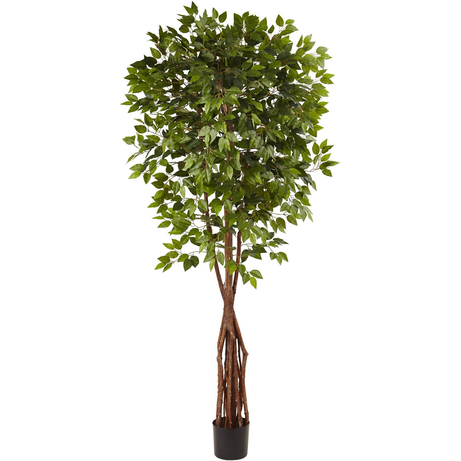 85-Inch Green Silk Potted Ficus Floor Plant