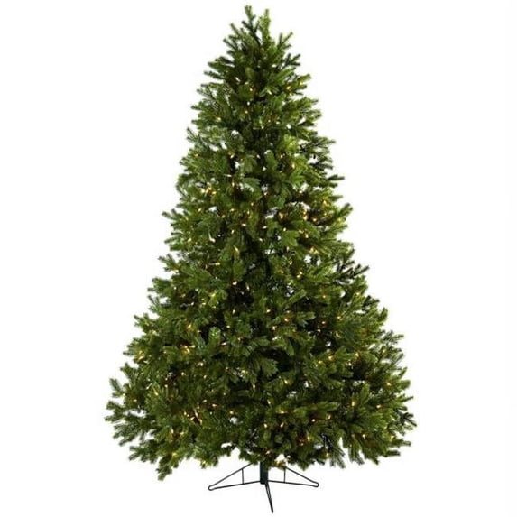 Nearly Natural 7.5ft Royal Grand Green Christmas Tree with Clear Lights
