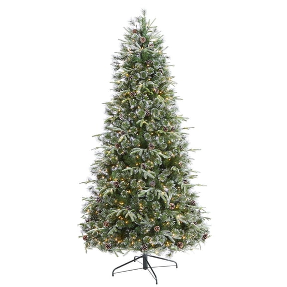 Nearly Natural 7.5ft. Snowed Tipped Clermont Mixed Pine Artificial Christmas Tree