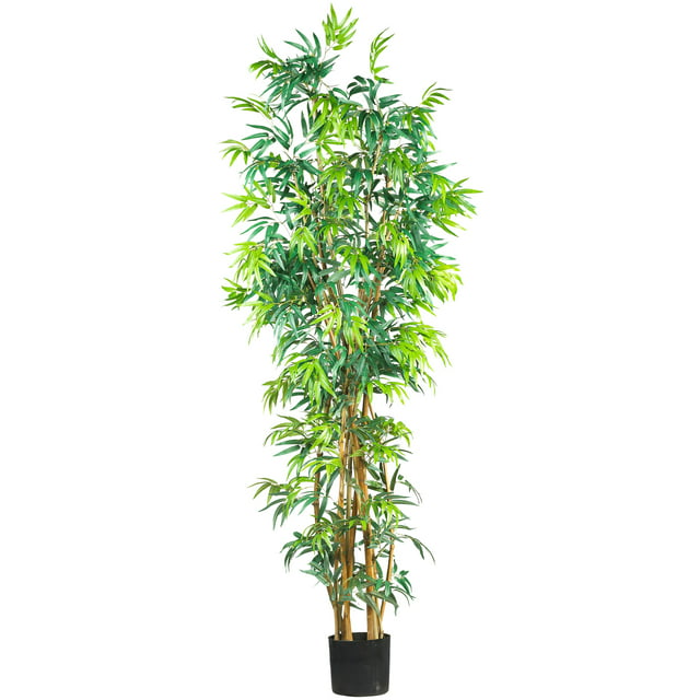 Nearly Natural 7' Curved Bamboo Artificial Tree