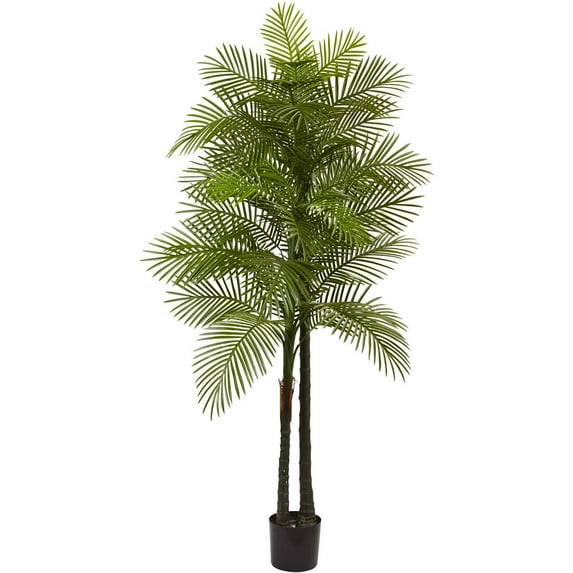 Nearly Natural 7' Double Robellini Palm Artificial Tree UV Resistant (Indoor/Outdoor)