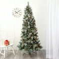 thumbnail image 1 of Nearly Natural 7' Frosted Tip Green Pine Artificial Christmas Tree Pinecones Prelit 400 Clear Lights, 1 of 11