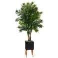 thumbnail image 1 of Nearly Natural 70" Areca Palm Artificial Tree in Black Planter with Stand, 1 of 4