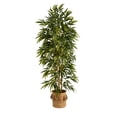 thumbnail image 1 of Nearly Natural 75" Bamboo Artificial Tree in Handmade Natural Jute Planter with Tassels, 1 of 4