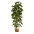 thumbnail image 1 of Nearly Natural 75" Bamboo Artificial Tree in Handmade Natural Jute and Cotton Planter, 1 of 4