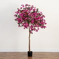 thumbnail image 1 of Nearly Natural Bougainvillea Artificial Potted Tree - 7' - Pink and Green, 1 of 7