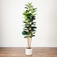 thumbnail image 1 of Nearly Natural Potted Artificial Fiddle Leaf Tree in Planter - 7', 1 of 9