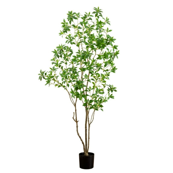 Nearly Natural 7ft. Artificial Minimalist Japanese Pieris Tree with Real Touch Leaves