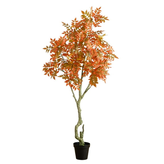 Nearly Natural Autumn Sumac Artificial Potted Fall Tree - 7'