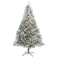 thumbnail image 1 of Nearly Natural 7ft. Flocked Rock Springs Spruce Artificial Christmas Tree with 350 Clear LED Lights and 800 Bendable Branches, 1 of 7