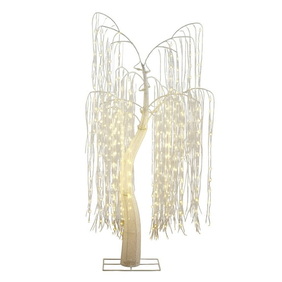 Nearly Natural Pre-Lit Halloween Artificial Willow Tree - 7' - Cool White LED Lights