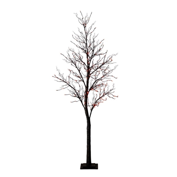 Nearly Natural Pre-Lit Deluxe Twig Halloween Artificial Tree - 7' - Multicolor LED Lights