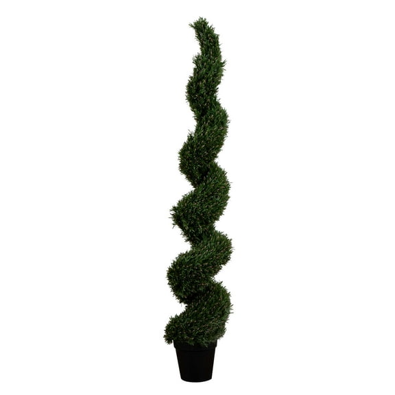 Nearly Natural 7ft. UV Resistant Artificial Rosemary Spiral Topiary Tree (Indoor/Outdoor)