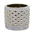 thumbnail image 1 of Nearly Natural 7" Regal Stone Hobnail Planter with Gold Accents in Gray, 1 of 3