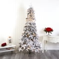 thumbnail image 1 of Nearly Natural 8' Flocked Spruce Artificial Christmas Tree Prelit with LED Lights, White, 1 of 9