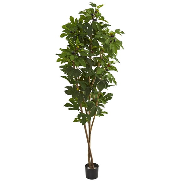 Nearly Natural 81" Fig Artificial Tree in Plastic Pot