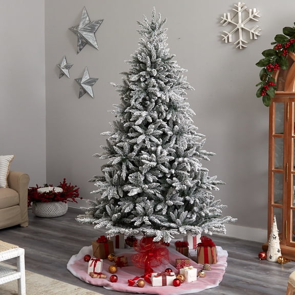 Nearly Natural Flocked West Virginia Spruce Artificial Christmas Tree - 8' - Unlit
