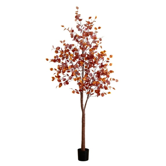Nearly Natural Pre-lit Autumn Grand Eucalyptus Artificial Tree - 8' - Warm White LED Lights