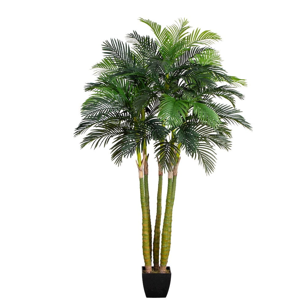 9.5ft Tall Green Plastic Potted Palm Floor Plant