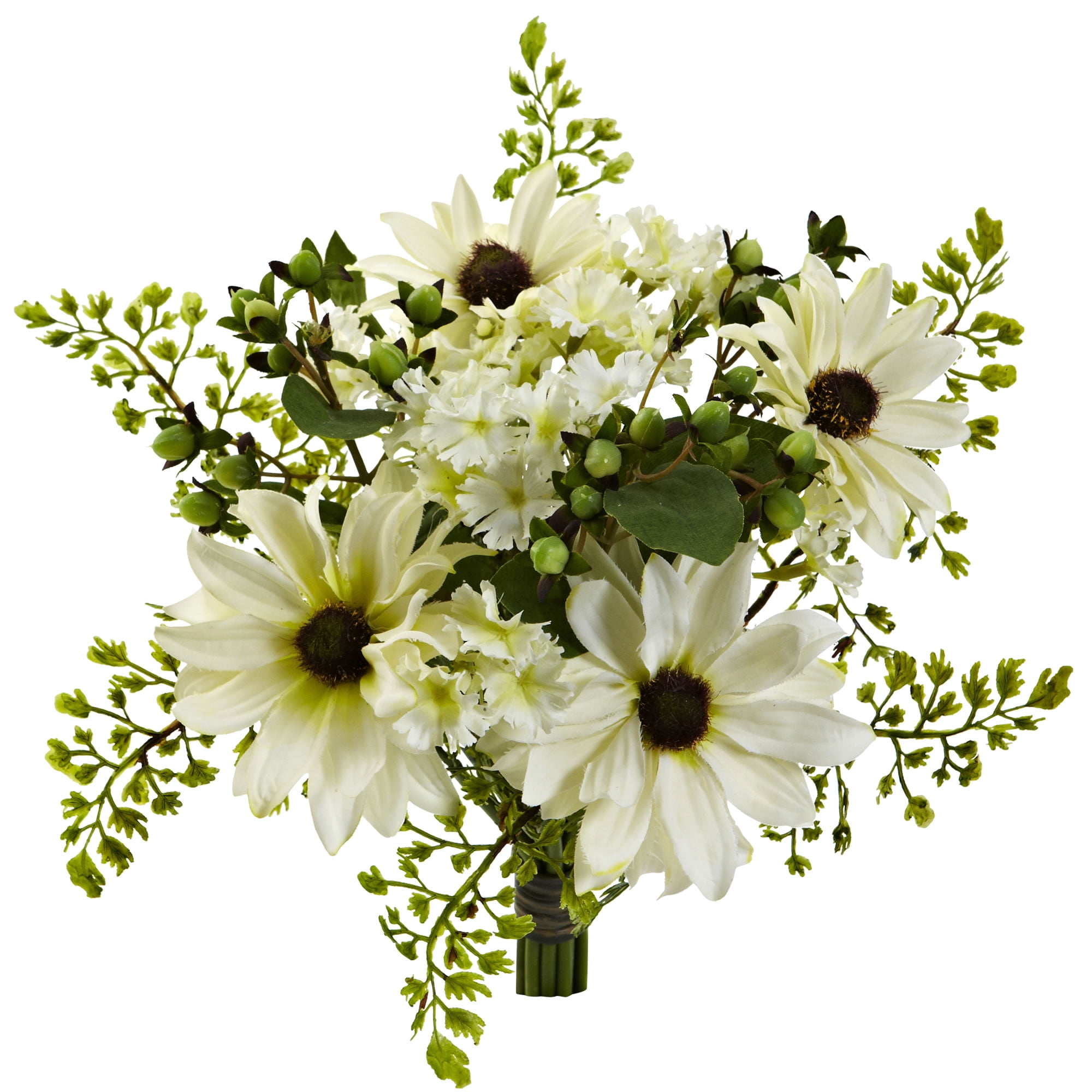 Nearly Natural 9” Mixed Cream Daisy Artificial Flower Bundle (Set of 3)