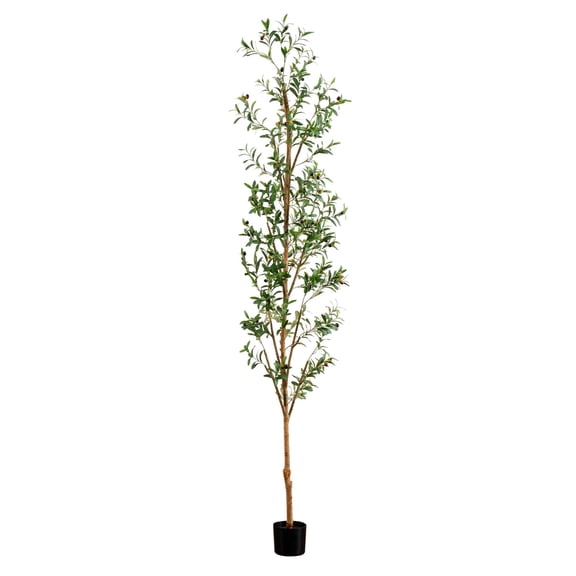 Nearly Natural 9ft. Artificial Olive Tree with Natural Trunk