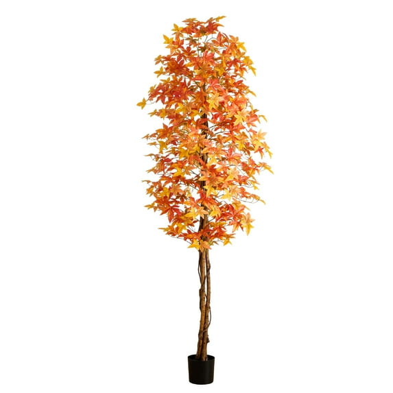 Nearly Natural Autumn Deluxe Maple Artificial Potted Tree - 9'
