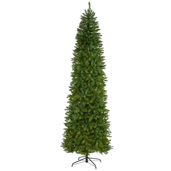 Nearly Natural 9ft. Slim Green Mountain Pine Artificial Christmas Tree, Green