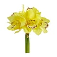 thumbnail image 1 of Nearly Natural 9in. Cymbidium Orchid Artificial Flower Bundle (Set of 6), Yellow, 1 of 1