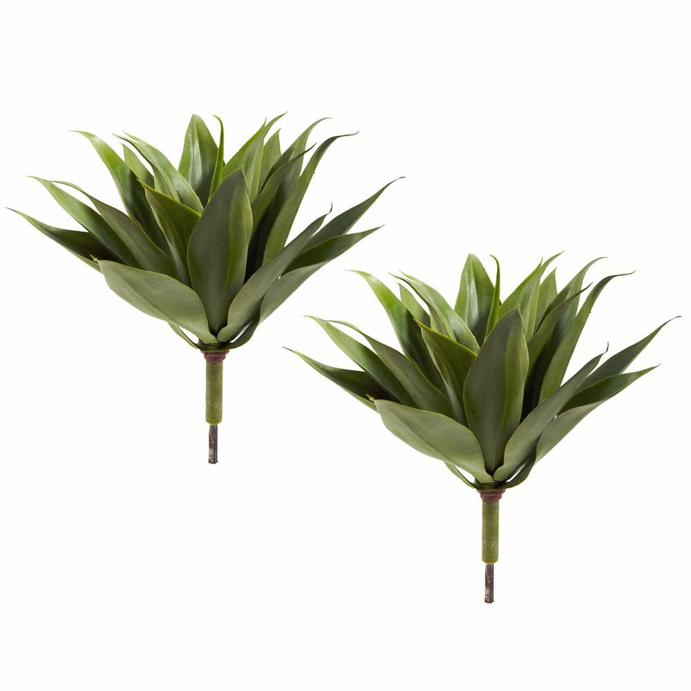 Tropical Twist 22.5" Silk Agave Succulent Set in Plastic Pots