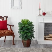 Nearly Natural Areca Palm Silk Artificial Plant with Vase - 38"