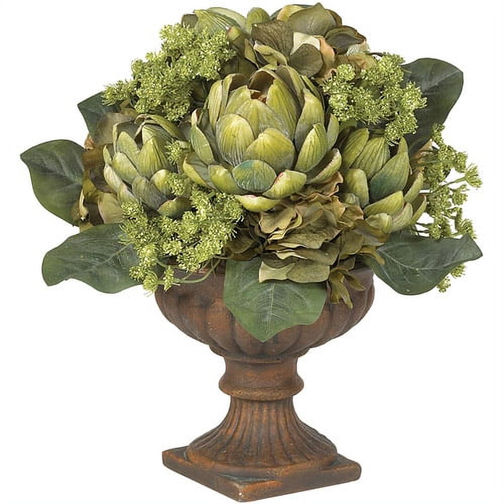 Rustic Green and Brown Silk Artichoke Centerpiece Arrangement