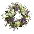 thumbnail image 1 of Nearly Natural Artificial Hydrangea Berry Floral Plastic Wreath, 24" (Assorted Colors), 1 of 4