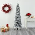 thumbnail image 1 of Nearly Natural 7ft Flocked Pencil Artificial Christmas Tree in White, 1 of 6