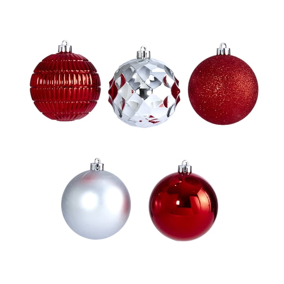Nearly Natural Assorted Colors Glass Christmas Ball Ornaments, 40 Count (3.00")
