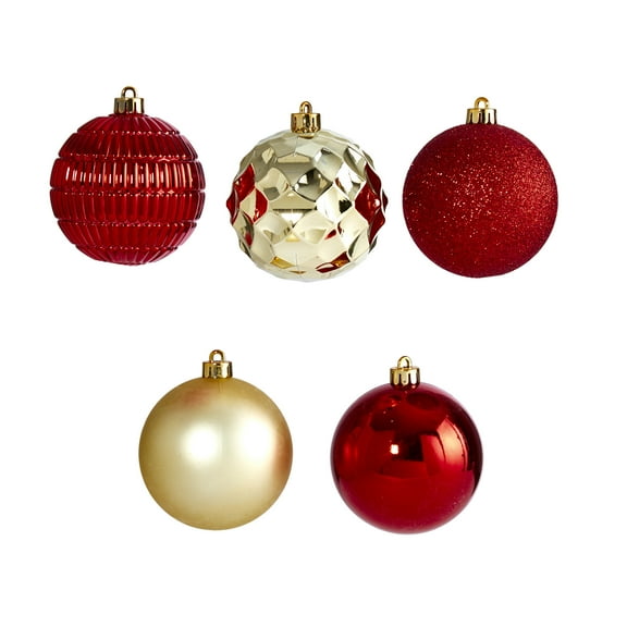 Nearly Natural Assorted Colors Glass Christmas Ball Ornaments, 40 Count (3.00")