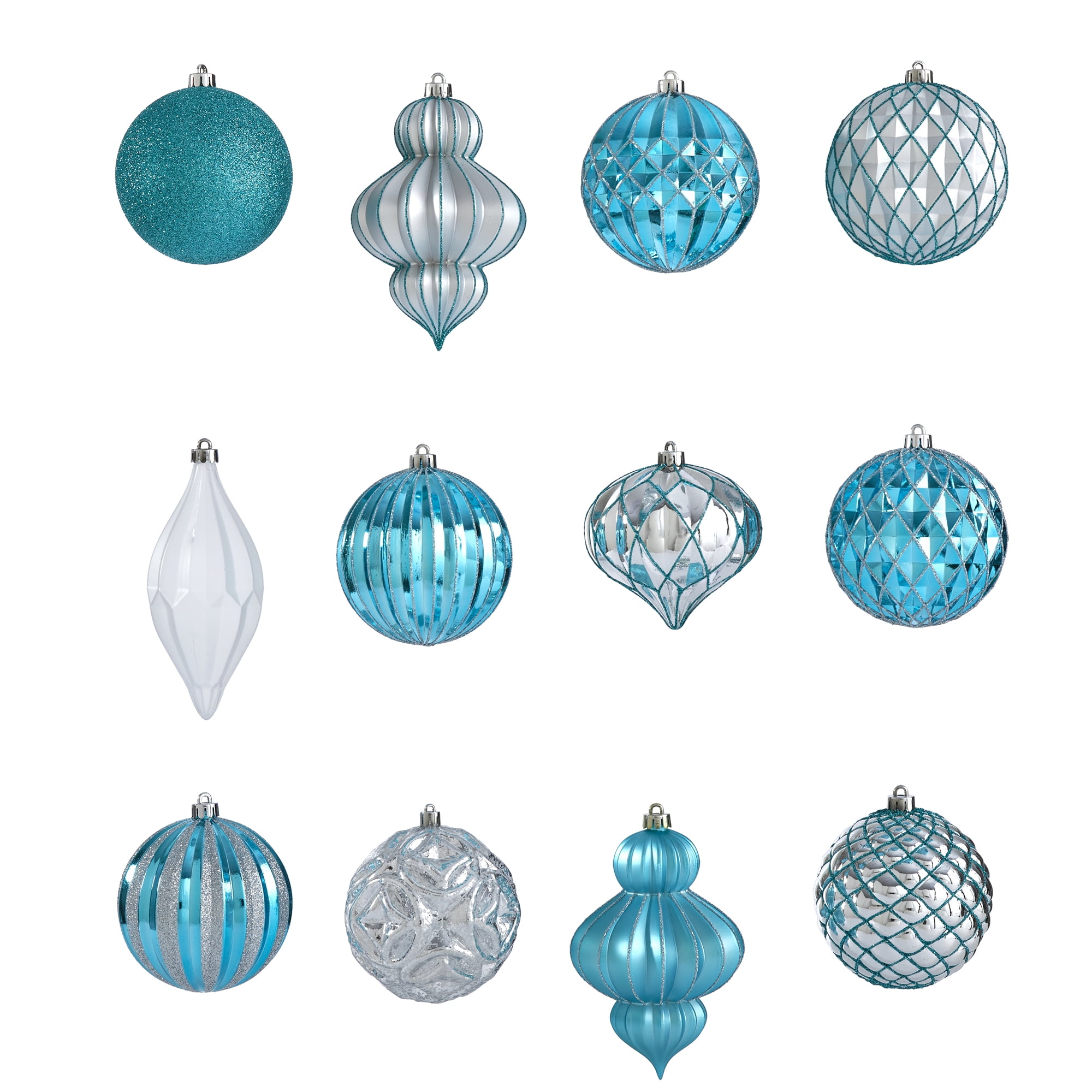 Nearly Natural Assorted Colors Glass Decorative Christmas Accent Ball Ornaments, 52 Count