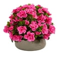 Nearly Natural Azalea Artificial Plant in Stone Planter
