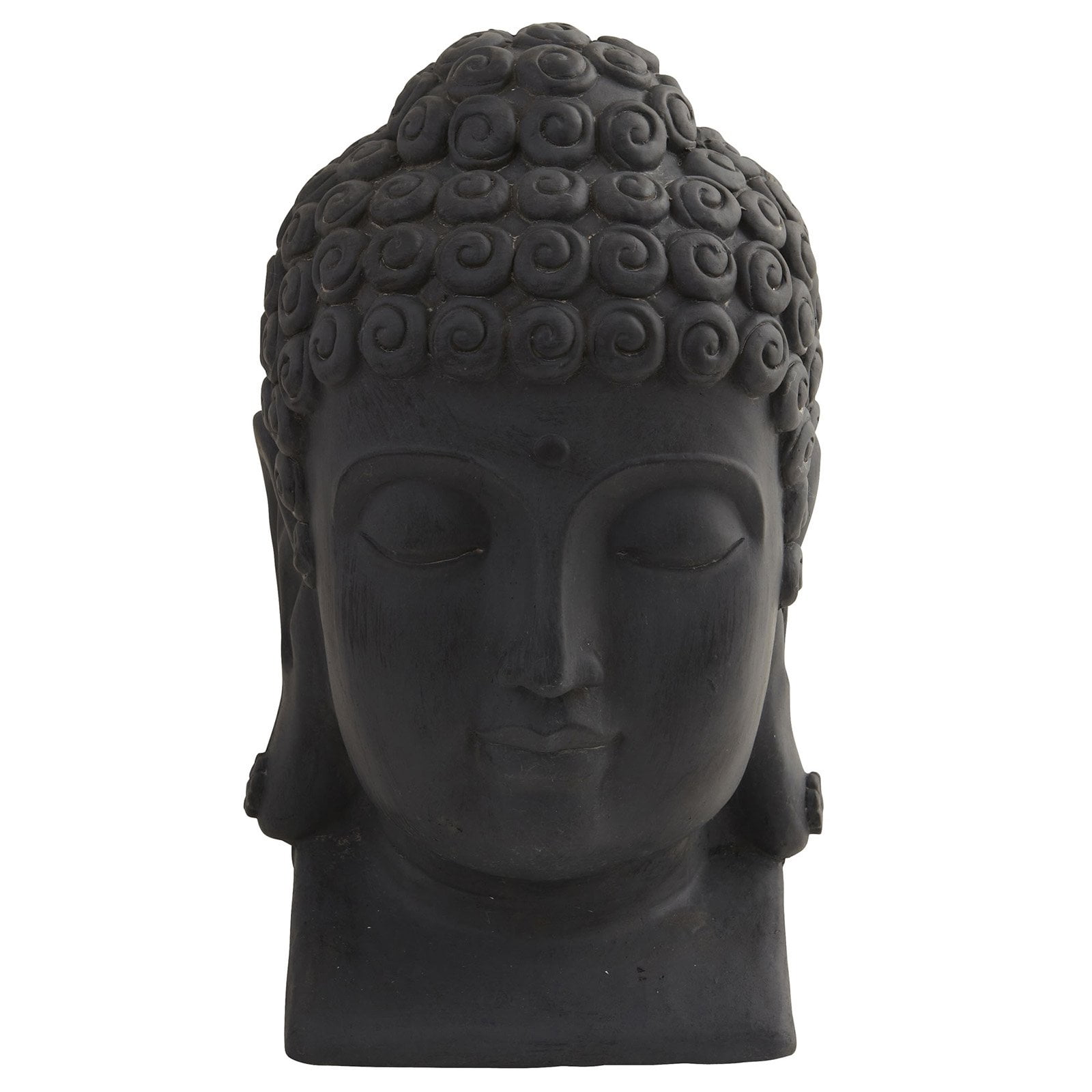 Eastern-Inspired Noir Buddha Head Sculpture