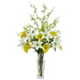 thumbnail image 1 of Nearly Natural Calla, Lily and Cherry Blossom Artificial Arrangement, 1 of 2
