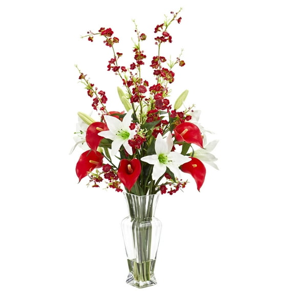 Nearly Natural Calla, Lily and Cherry Blossom Artificial Arrangement