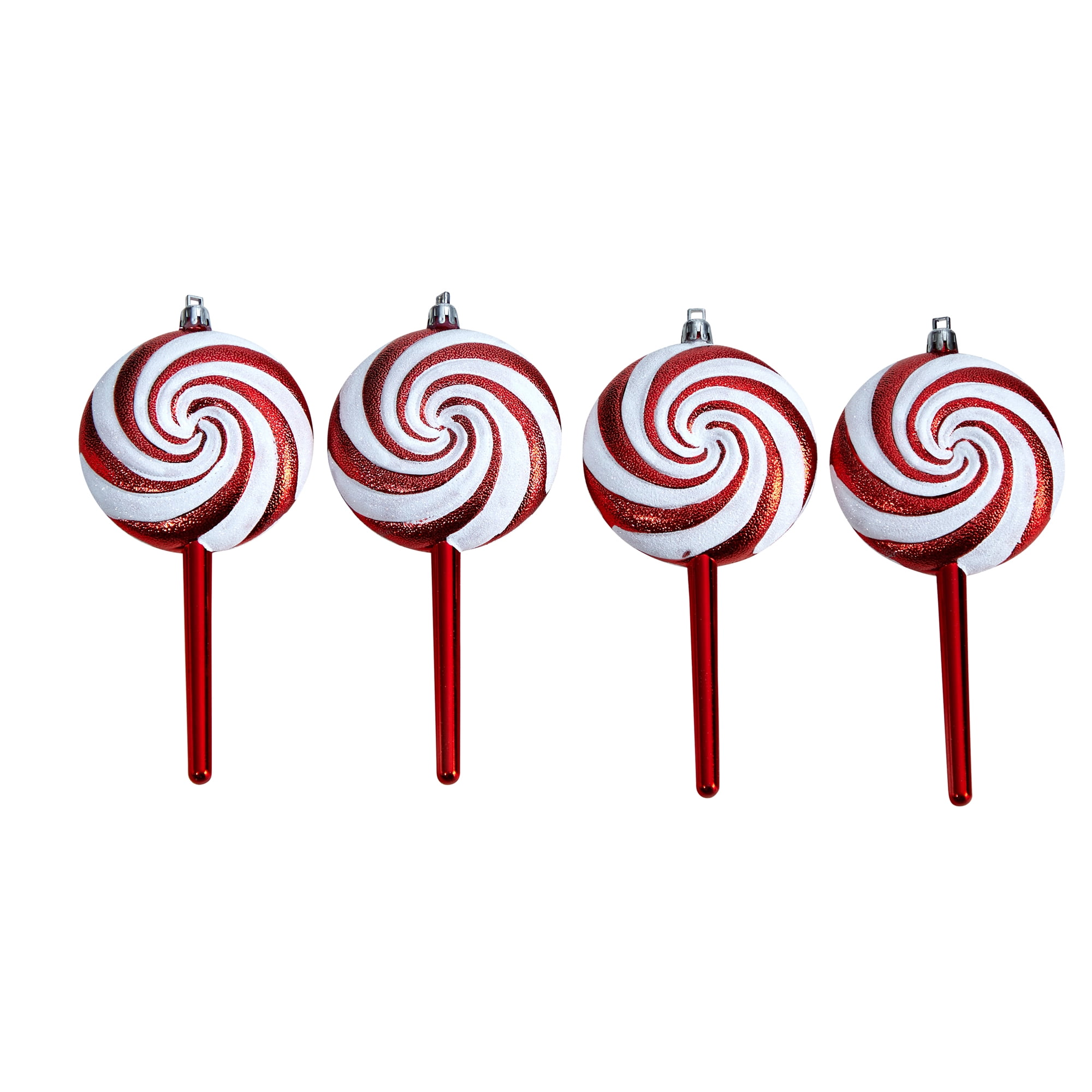 Nearly Natural Candy Cane Lollipop Ornaments, 4 Count, 7