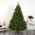 thumbnail image 1 of Nearly Natural Clear Prelit 600 LED Green Holiday Mixed Pine Artificial Christmas Tree, 7.5', 1 of 9