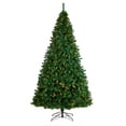 thumbnail image 1 of Nearly Natural Clear Prelit LED Green Decorated Fir Artificial Christmas Tree, 10', 1 of 12