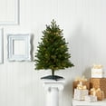 thumbnail image 1 of Nearly Natural Clear Prelit LED Green Decorated Fir Christmas Tree, 3', 1 of 7