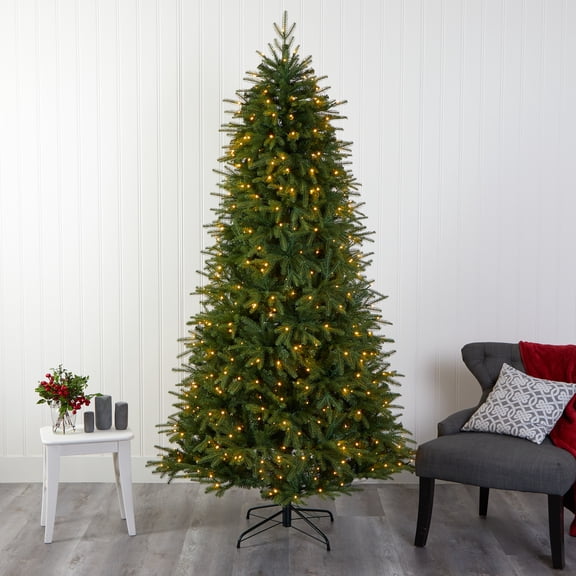 Nearly Natural 8ft Vancouver Fir Natural Look Christmas Tree with 700 Clear LED
