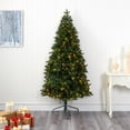 thumbnail image 1 of Nearly Natural Clear Prelit LED Green Decorated Spruce Christmas Tree, 7', 1 of 10