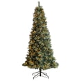 thumbnail image 1 of Nearly Natural Clear Prelit LED Green Flocked Frosted Tip Pine Artificial Christmas Tree, 8', 1 of 11